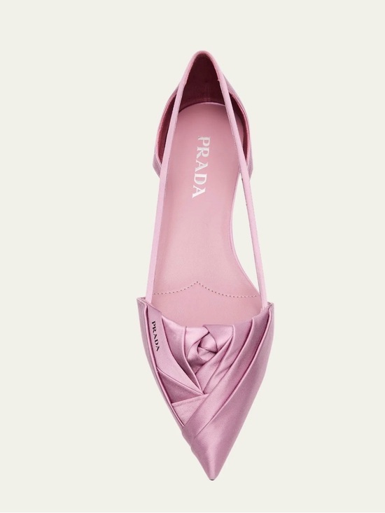 Prada Shoes - Prada Satin Rose Cutout Ballerina Flats NEW NIB
